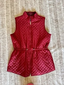 Chicos Vest Womens Size 1 (M) Red/black Stripe Zenergy Reversible Quilted Puffer - Picture 1 of 13