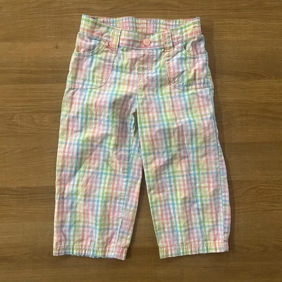 Брюки-капри в клетку Jumping Beans для девочек размер 6 радужная имбирь эластичная талия - Изображение 1 из 3