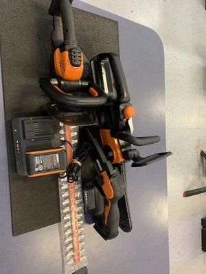 Worx Cortasetos 22", Sierra de Podar 5", Kit Combo Motosierra Inalámbrica 10", WG937 Foto 1 de 4