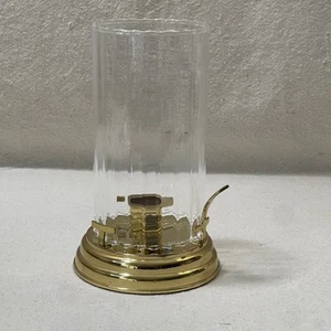 Partylite Fine Brass Contessa Candle Lamp with Ribbed Glass Hurricane Vintage - Picture 1 of 12