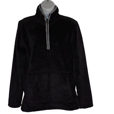 Eastern Mountain Sports Black Fleece 1/4 zip Sweatshirt Jacket Hiking women M - Image 1 of 4