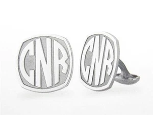 Special Order 3 Letter Initial Monogram Design Laser Cut Cuff Links Bridal Gift - Picture 1 of 1