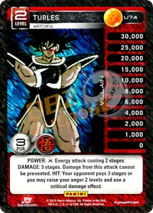 DBZ Dragon Ball Z TCG Panini Movie Collection U74 Turles, Foil Vigile - Foto 1 di 1