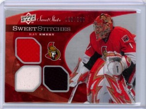 2007-08 Sweet Shot Sweet Stitches Triples Ray Emery TRIPLE RC JERSEY /299