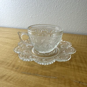 Vintage Brockway Glass "American Concord" Clear - Cup & Saucer- - Picture 1 of 4