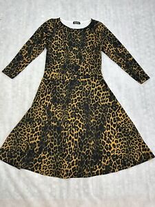 (E) Size 12 Leopard Print Skater Dress