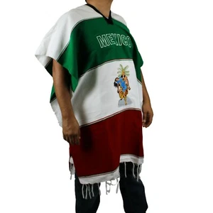 Warmer mexikanischer Krieger Azteken Poncho Gaban schwere Decke Cape Ruana Einheitsgröße - Bild 1 von 2