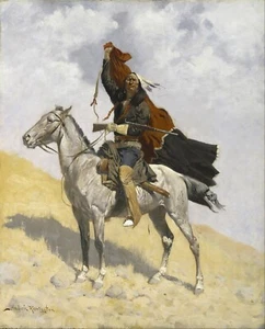 Lienzo The Blanket Signal de Frederic Remington Giclee Repro - Imagen 1 de 1