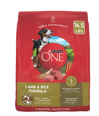 Purina ONE Lamb and Rice Formula Dry Dog Food for Adult Dogs, 16.5 lbs Bag - Image 1 of 4
