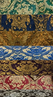 Tapicería decoración damasco renacentista chenilla, se vende por yarda/muestra 58" de ancho Foto 1 de 4