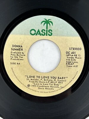 Donna Summer 45 Love To Love You Baby 1975 Oasis OC 401 ex - Image 1 of 4