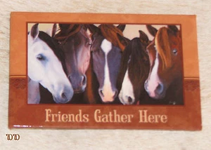 Imán de refrigerador grupo de caballos LEANIN TREE "Friends Gather Here" #67151 - Imagen 1 de 1