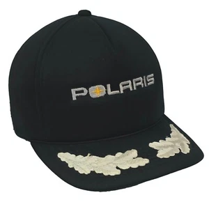 POLARIS Snowmobile Hat Vintage 80s 90s Black Snapback Cap Embroidered Foam OSFA - Picture 1 of 6