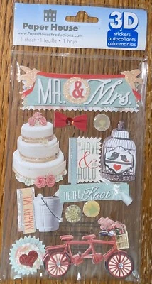 PEGATINAS 3D CASA DE PAPEL BODA SR. & MRS Have Hold Cásate conmigo nudo atar pastel amor Foto 1 de 4