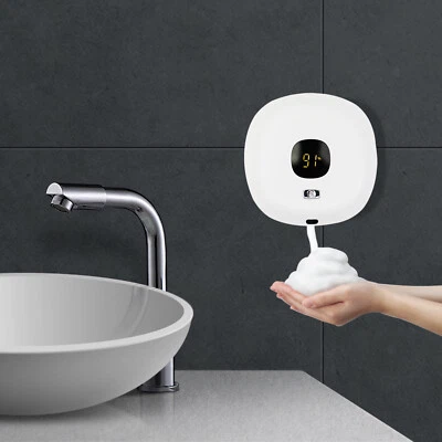 Automatic Sensor Soap Dispenser Foam Soap Dispenser Wall Mounted Time Display ABS - Image 1 of 4