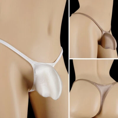 Herren Glanz Satin Beutel Unterwäsche Bikini Slip Höschen Tanga G-String Unterhose - Bild 1 von 4