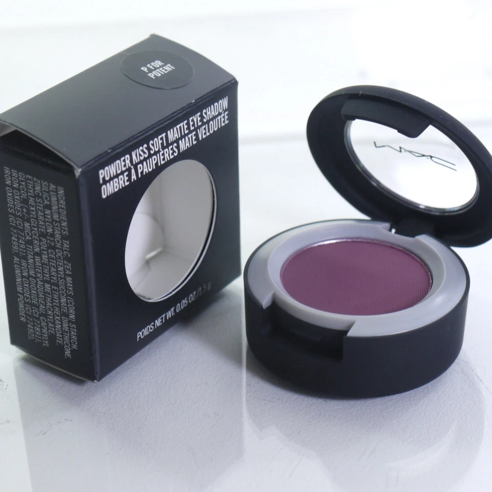 MAC " P FOR POTENT " SOFT MATTE POWDER KISS EYE SHADOW FULL SIZE .05oz AUTHENTIC