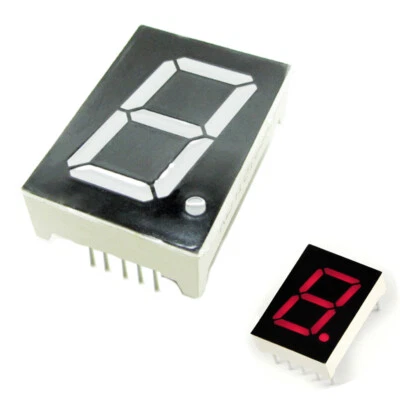 10 × Red 7 Segment 1" Inch LED Single Digit Display Common Cathode 1 Bit 10-Pins - Image 1 of 4