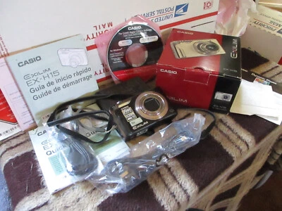 Casio EX-H15 Exilim 14.1 MP Black Digital Camera Manual SD Charger Battery w Box - Image 1 of 4