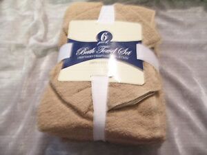 6 pc Bath Hand Towels Wash Cloths Cotton Bathroom Solid Colors NEW!