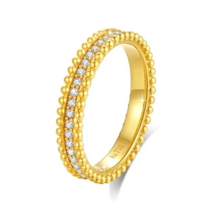 18k Gold Moissanite Anniversary Band Ring size 5-9 GRA Certificate YG - Picture 1 of 6