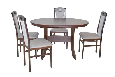 5tlg. Tischgruppe, Esstisch mit Auszugsfunktion, 4Stühle, 1 Esstisch, in 5Farben - Bild 1 von 4