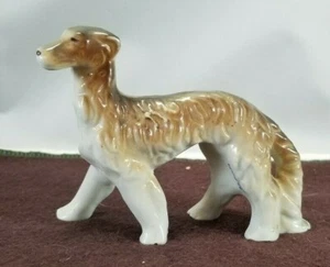 Vintage Porcelain Dog Figurine / Afghan / Made in Japan / About 4" Long 3" Tall - Picture 1 of 8