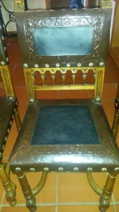 gründerzeit stühle mit Prägeleder bezogen - Bild 1 von 3