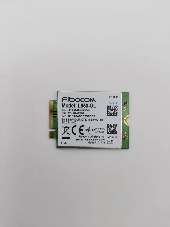 Fibocom Wireless L850-GL 01AX792 M.2 4G LTE Lenovo ThinkPad X1 Yoga Carbon etc - Image 1 of 1