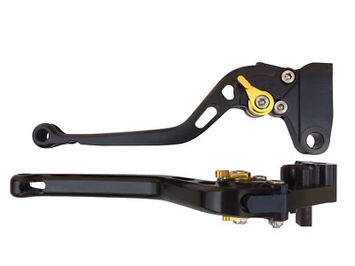 PALANCA DE FRENO EMBRAGUE AERO LARGO ORO NEGRO MOTO SUZUKI GSXR 750 2009 K9 Foto 1 de 4