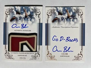 2013 Leaf Trinity AARON BLAIR Rookie Patch Auto /25 + Inscription Auto /30 - Picture 1 of 5