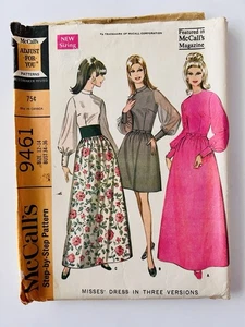 VESTIDO McCALL'S Patrón #9461 Misses Años 60 en 3 Versiones Talla 12-14 Busto 34-36 - Imagen 1 de 3