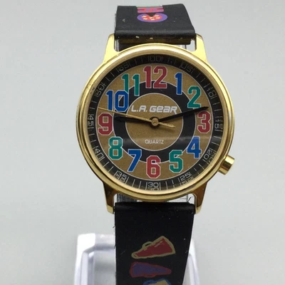Винтажный L.A. Gear часы женщин 31 мм золотистый многоцветный кроссовок 90-х новый аккумулятор - Изображение 1 из 4