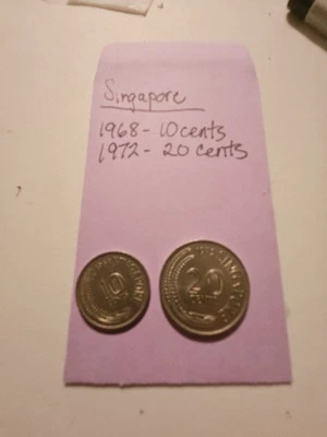 Singapore 1968 10 Cents, 1972 20 Cents - Image 1 of 2