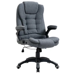 Sedia Poltrona Presidenziale da Ufficio 67x72x110-120 cm in Tessuto Grigio - Foto 1 di 9