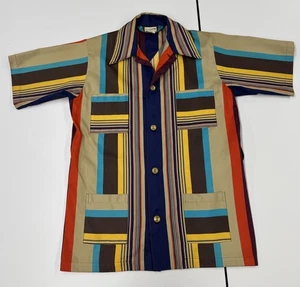 Vintage PIERRE CARDIN Paris New York 70er Schmetterling Kragen Mod gestreift SHIRT - Bild 1 von 24