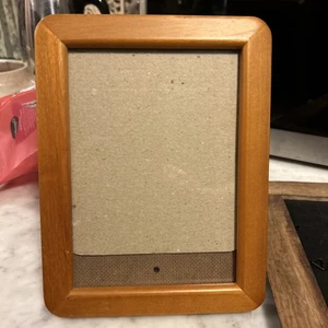Vintage Pecan Wood Rounded Corner 8.5x6.5” Picture Frame For 5x7 PHOTO Thailand - Picture 1 of 7