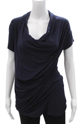 Túnica Jersey Donna Karan New York Mujer Azul Oscuro Manga Corta Talla M Foto 1 de 4