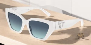 TIFFANY TF4218 83929S Bright White Azure Gradient Blue 55 mm Women's Sunglasses - Picture 1 of 2