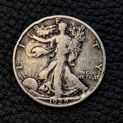 (ITM-7472) 1929-D Walking Liberty Half Dollar ~ Fine Cndtn ~ COMBINED SHIPPING! - Image 1 of 3