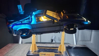 LEGO 10300 Back to Future DeLorean Car + LED Light Kit + Stand + Box & Manual - Image 1 of 4