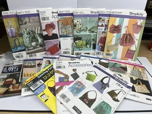 Lot Of 16 UNCUT sewing patterns various bag styles.  Totes, Purses, Small Bags - Picture 1 of 5