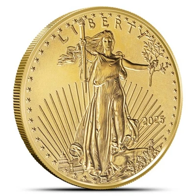Moneda de 25 dólares American Gold Eagle 2025 de 1/2 oz (BU) Foto 1 de 2