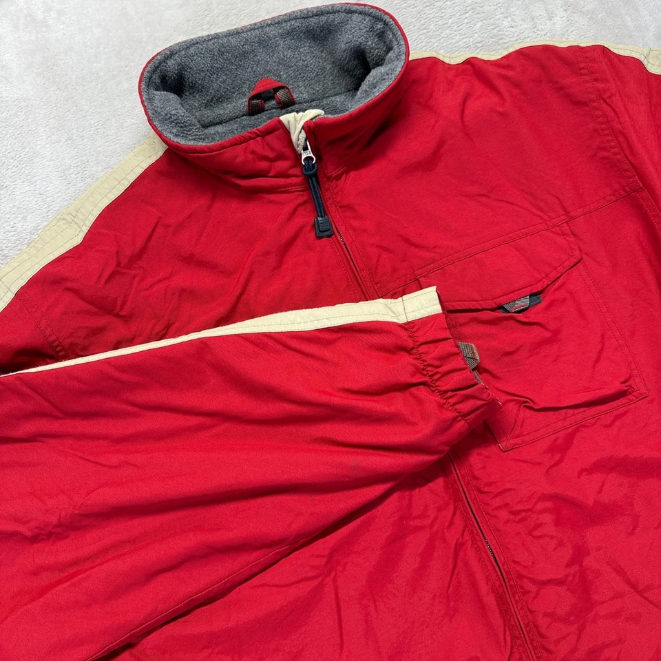 Chaqueta De Colección Abercrombie Fitch Para Hombres XL Roja Impermeable Sherpa Performance Y2K Foto 1 de 4
