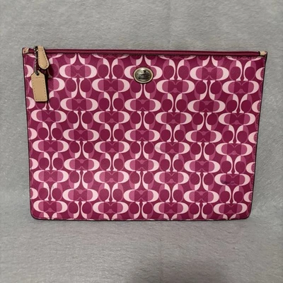 Coach Peyton Tech Travel Pouch Bag Pink & White 8.5X11 - Image 1 of 4