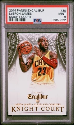 2014 PANINI EXCALIBUR LeBRON JAMES KNIGHT COURT #30 PSA 9 - Image 1 of 3