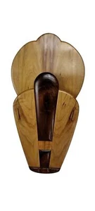 VTG Art Deco Wooden Wall Pocket Planter Boho Rustic Flowerpot Wall Mounted - Picture 1 of 9