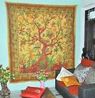 Indian Orange Tree Of Life Wall Hanging Tapestry Throw Decor Printed Bedspread