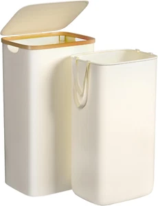 Large Laundry Hamper, 100L Waterproof Laundry Basket with Lid and Removable Bag, - Picture 1 of 12