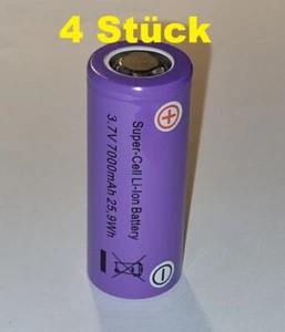 4 X LI-ION ACCU 26650 3,7V 7000mAh 25,9Wh Extra Power 96 Grammi - Zdjęcie 1 z 4